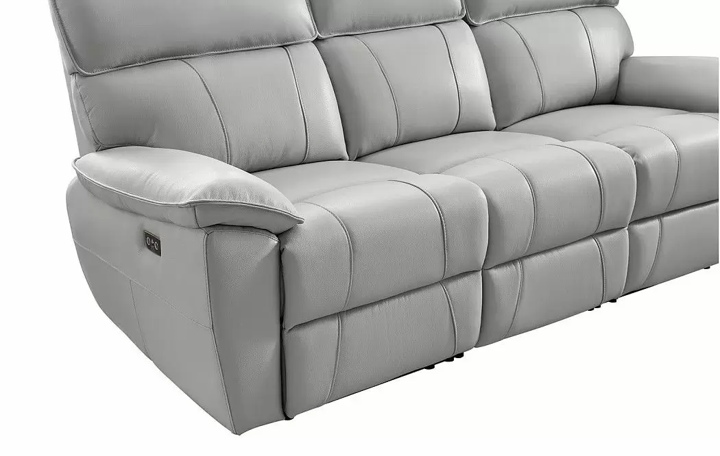 Диван-реклайнер Allison 3-х местный, светло-серый - фото 17