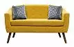 Диван Florence 2-х местный, желтый шафран/орех