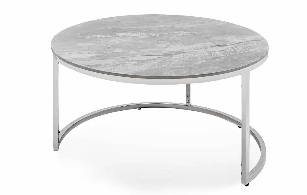 Набор из 2-х столов журнальных Nocturne, серая керамика/серебро - фото 5