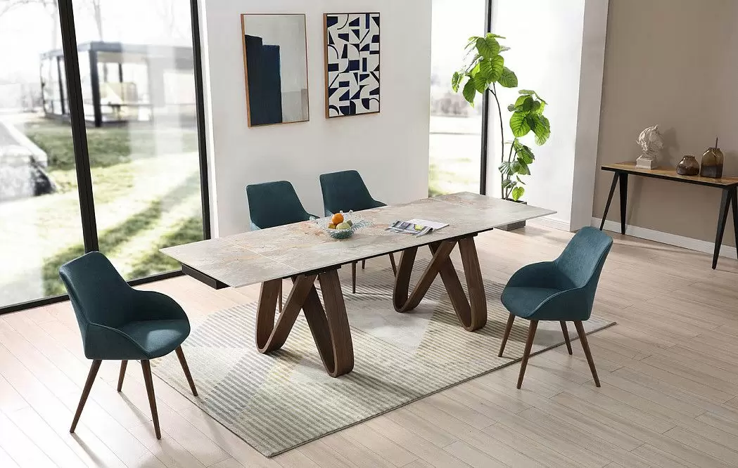 Стул Leona, темно-бирюзовый/орех - фото 3