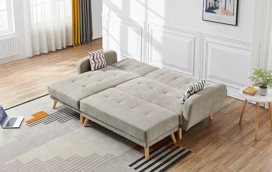 Диван-кровать Christy угловой (левый), серо-бежевый цвет - фото 2