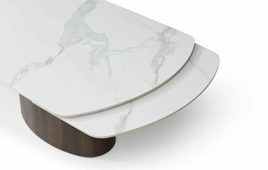 Стол раскладной Bavaria 180-260, белая керамика/орех - фото 10