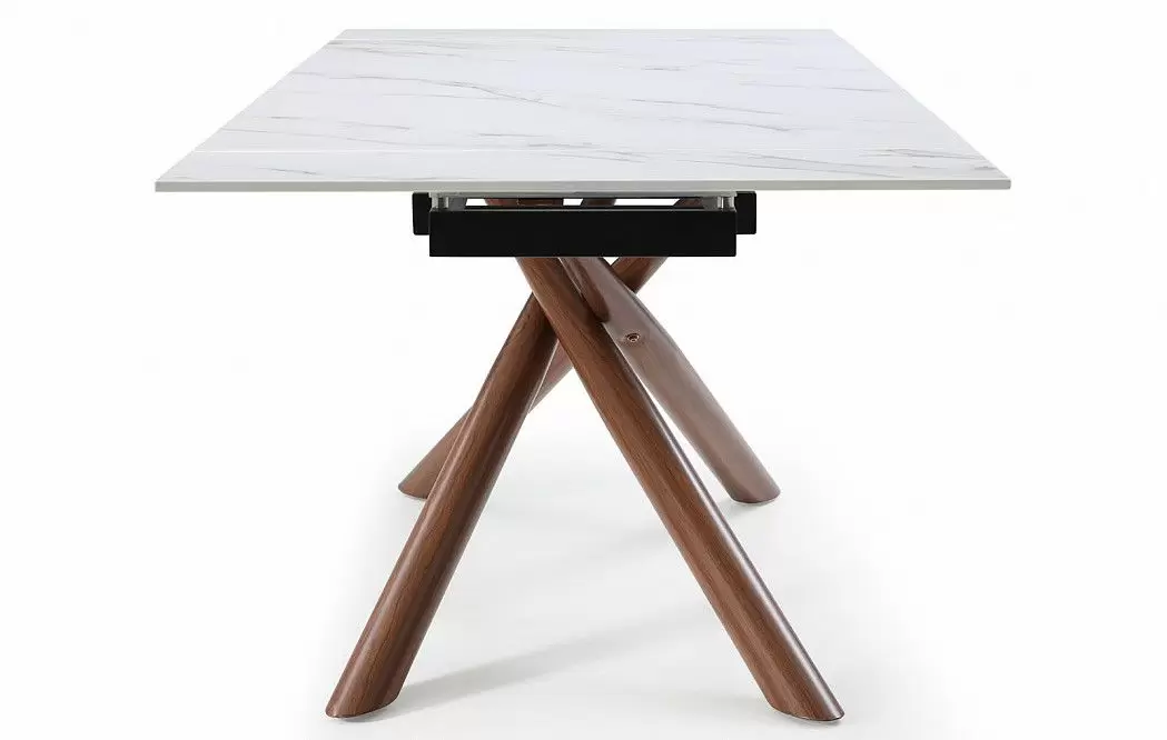 Стол раскладной Ravenna 160-220, белая керамика/орех - фото 14