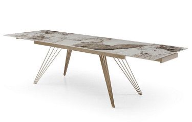 Стол раскладной Parma 180-280, светлая керамика/шампань