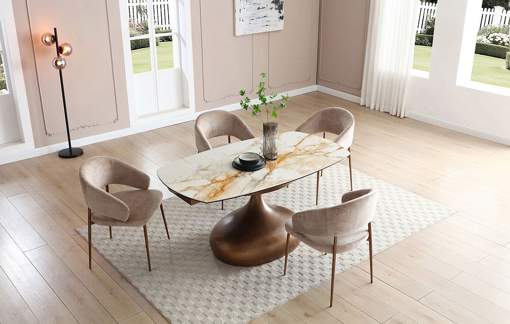 Стол раскладной Ariana 140-190, керамика/бронза - фото 13