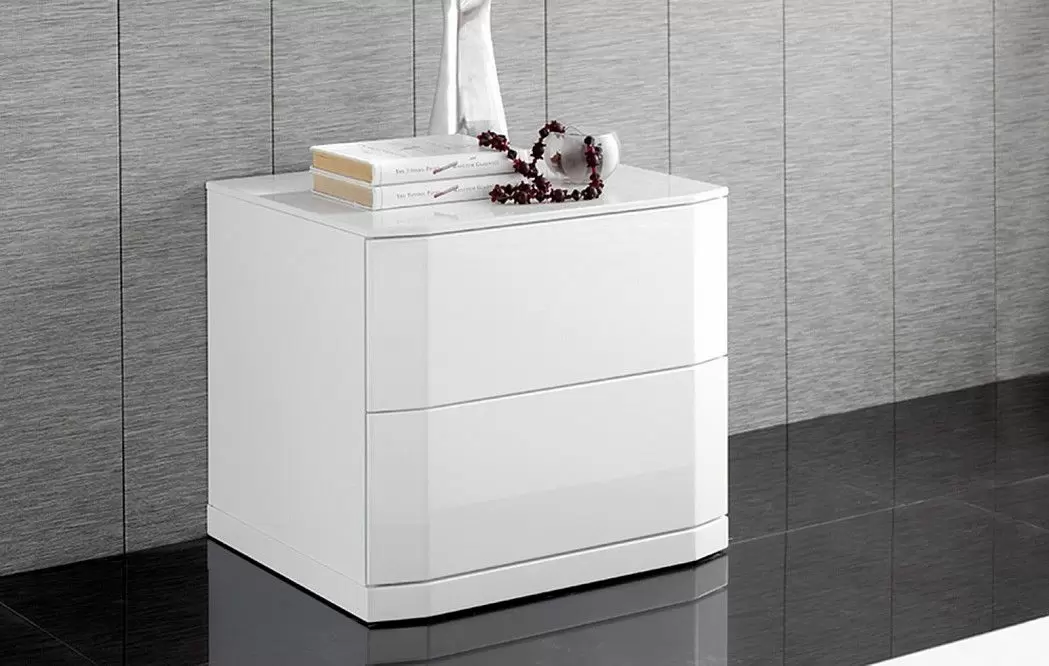 Тумба прикроватная Aragon (2 ящика), белый - фото 2