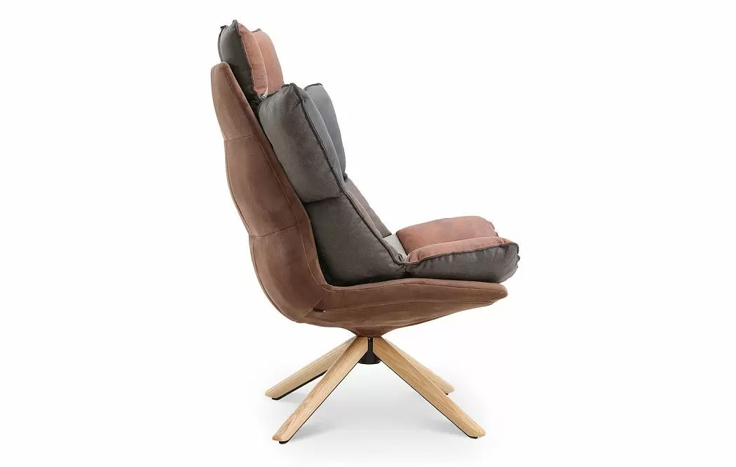 Кресло и оттоманка в стиле Husk, коричневый пэчворк - фото 5