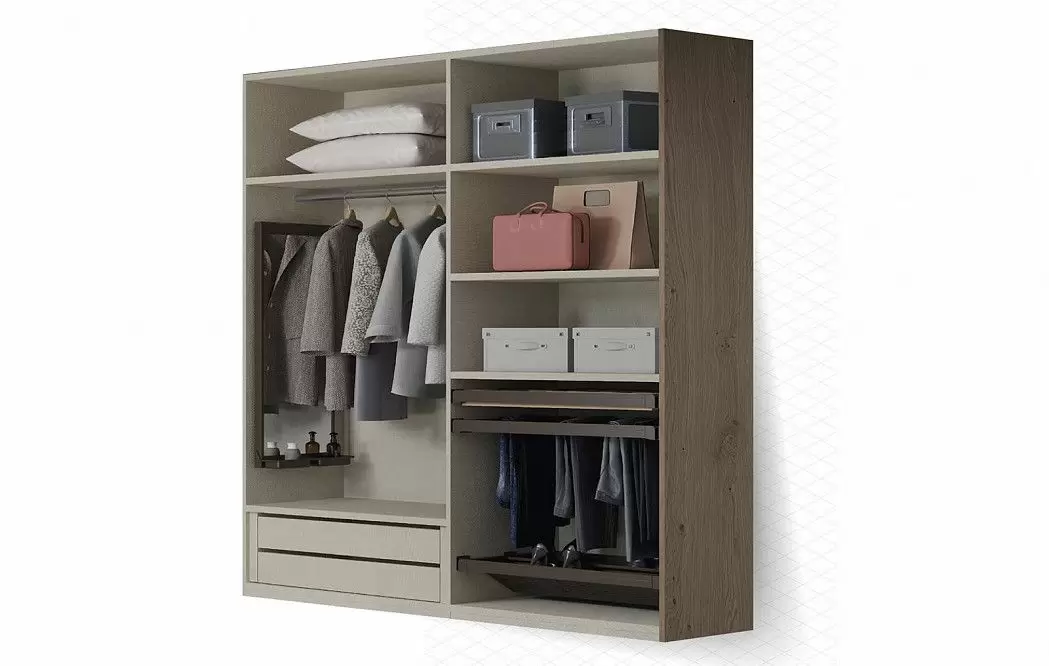 Шкаф ONE с 2 раздвижными дверями 195 H240, дуб дымчатый/каменный (YM506) - фото 4