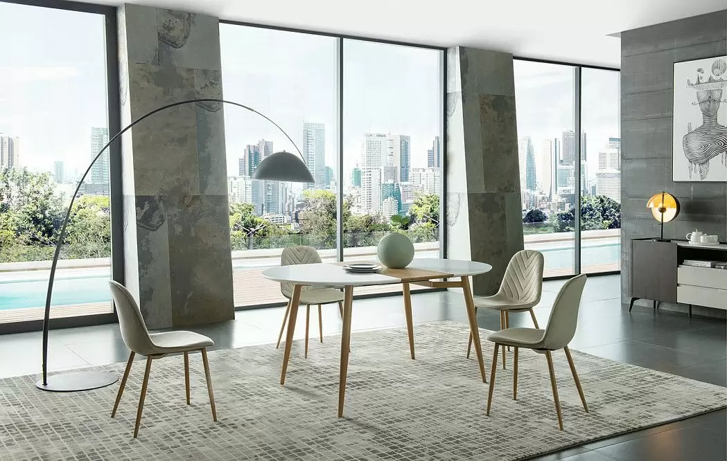 Стол раскладной Suzy 120-200, белый/дуб - фото 2