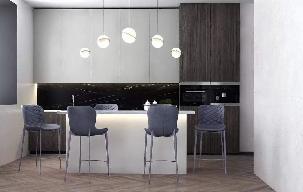 Стул полубарный Peggy (60), серый/стальной - фото 2