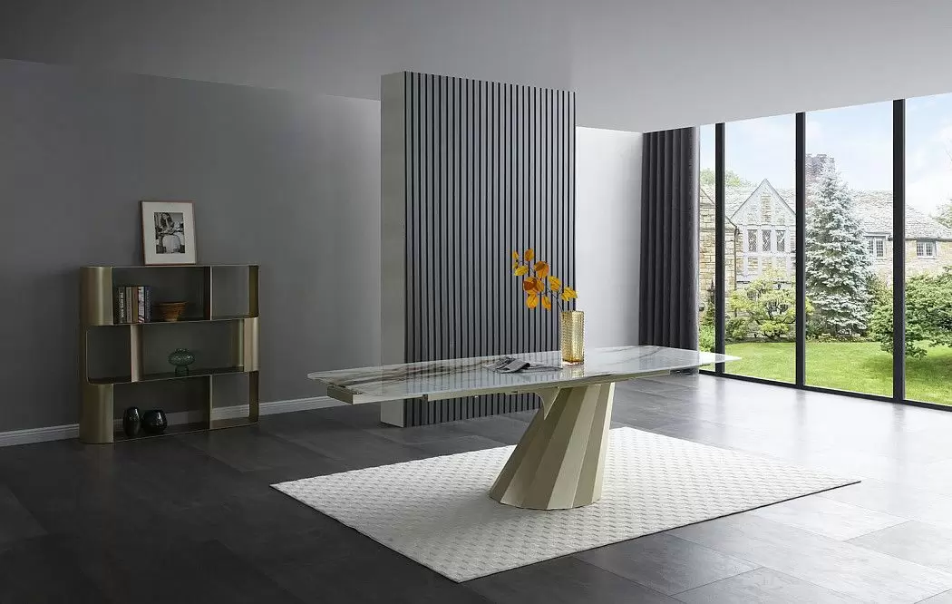 Стол раскладной Allegra 180-260, стекло 3D/шампань - фото 8