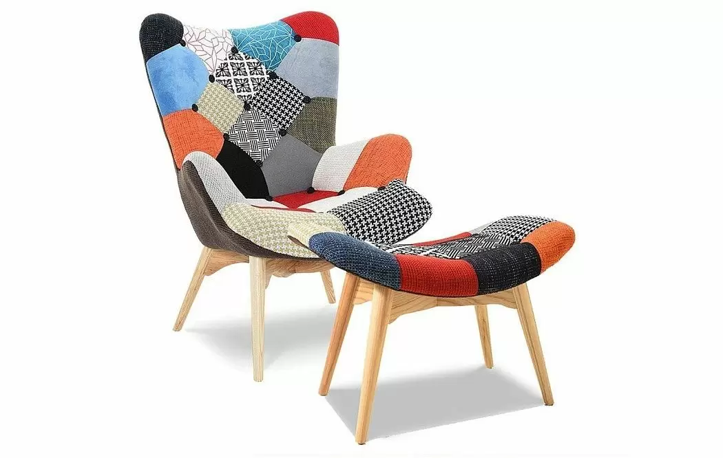 Кресло и оттоманка Contour, пэчворк - фото 2