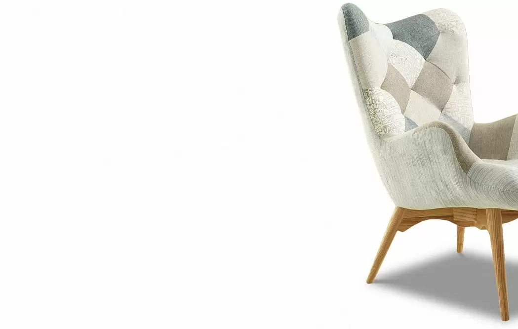 Кресло и оттоманка Contour, светлый пэчворк/ясень - фото 16