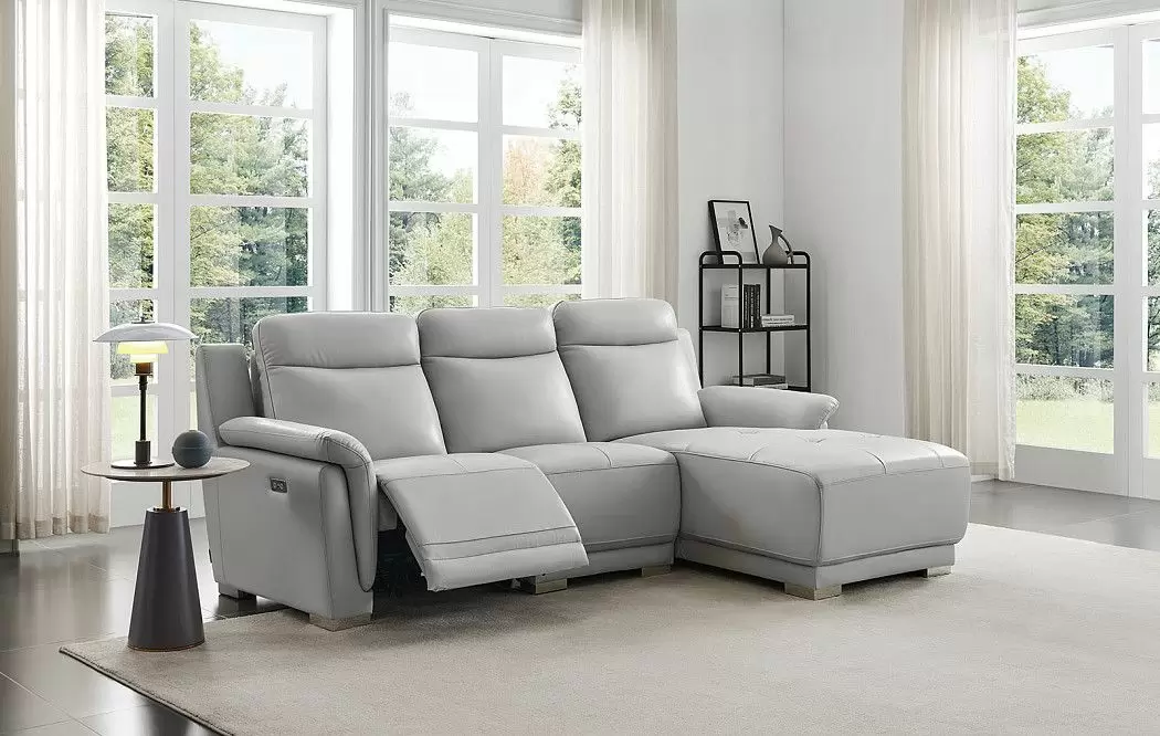 Диван-реклайнер Jonathan угловой (правый), светло-серый - фото 2