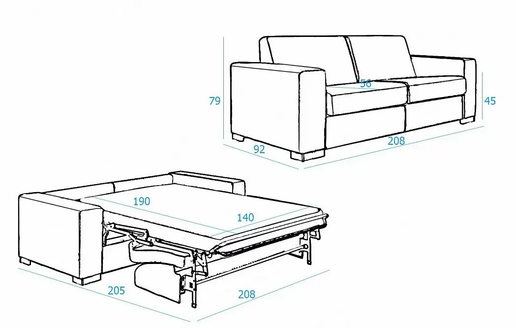 Диван-кровать Dallas 3-х местный, бежевый - фото 4