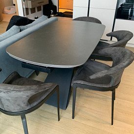 Стол раскладной Charlotta 180-260, черная керамика