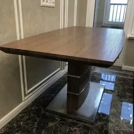 Стол раскладной Arioso Glass (120), белый/дуб