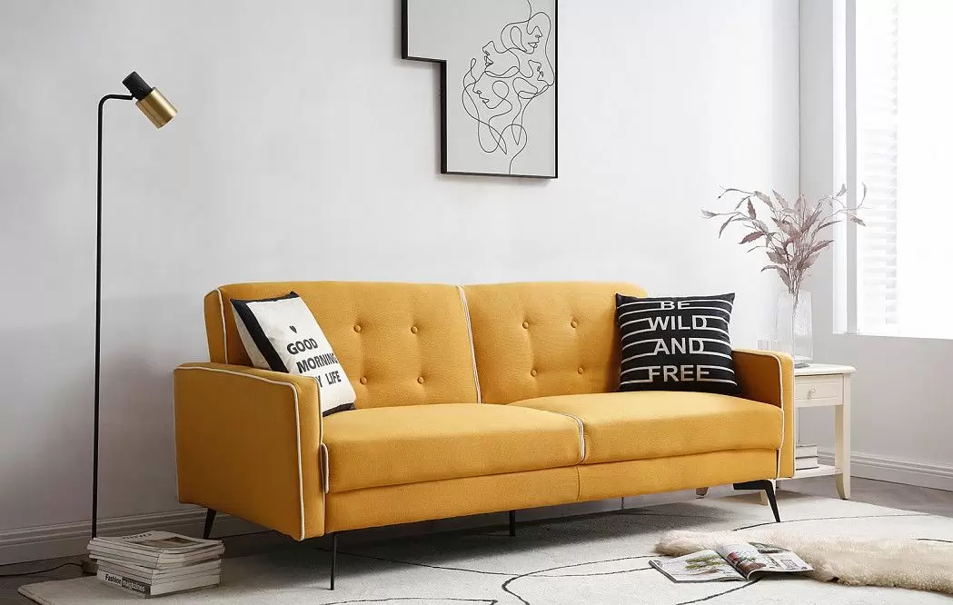 Диван-кровать Lancaster, желтый/белый кант