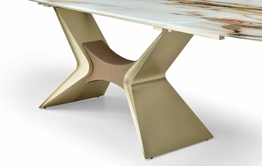 Стол раскладной Richard 180-270, стекло 3D/шампань - фото 6