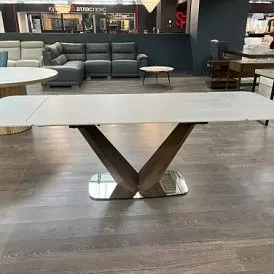 Стол раскладной Veronica 160-240, серая керамика/орех