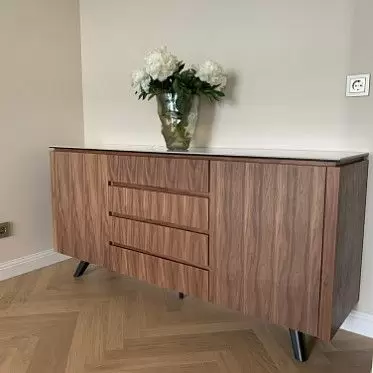 Буфет Nottingham, белая керамика/орех