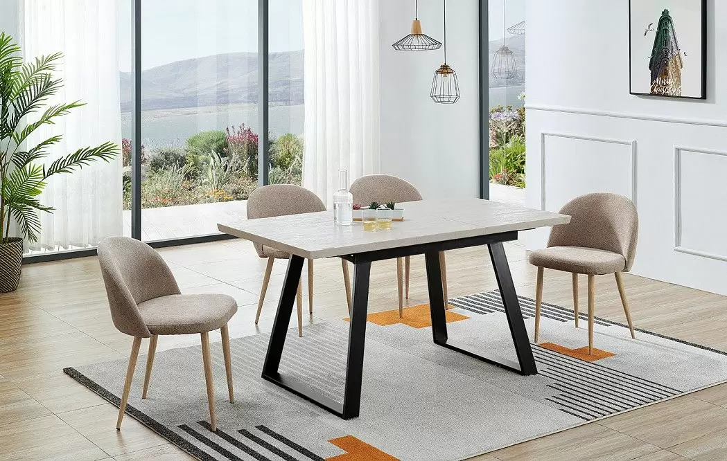 Стол раскладной Denver 110-150, светлый дуб/черный - фото 13