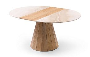 Стол раскладной Eterna 120-160, бежевая керамика/ясень