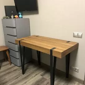 Стол письменный Project, орех/черный