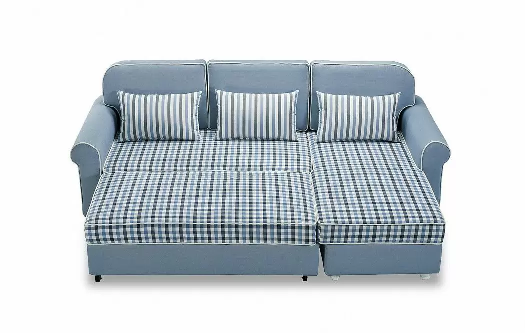 Диван-кровать Folk угловой (правый), голубой - фото 6