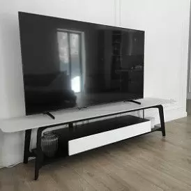 Тумба TV Regina, белая керамика/черный