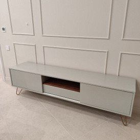 ТВ Тумба Tilda, светло-серый/орех