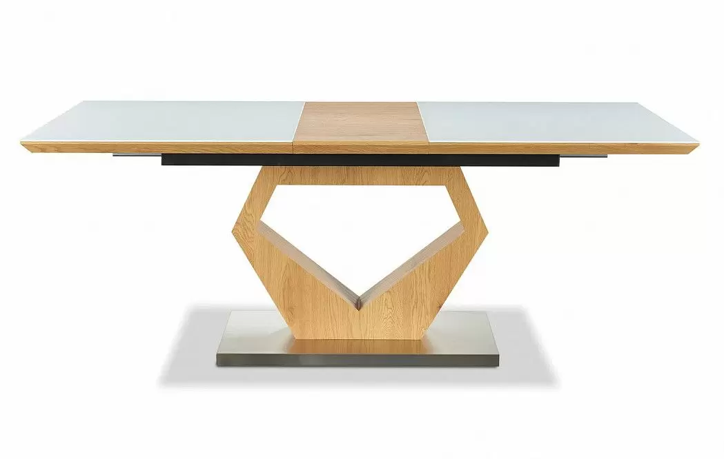 Стол раскладной Diamond 160-200, белый/дуб - фото 6