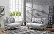 Комплект мягкой мебели Rosy, серый/цветочный принт