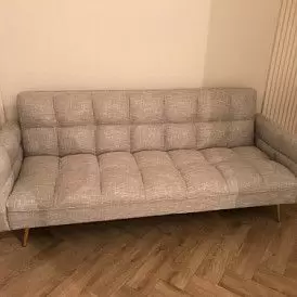 Диван-кровать Madrid, желтый/золотые ножки