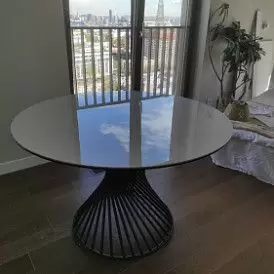 Стол раскладной Tornado 120-180, темная керамика/черный