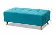 Диван-кровать Riviera угловой правый + оттоманка, бирюзовый цвет