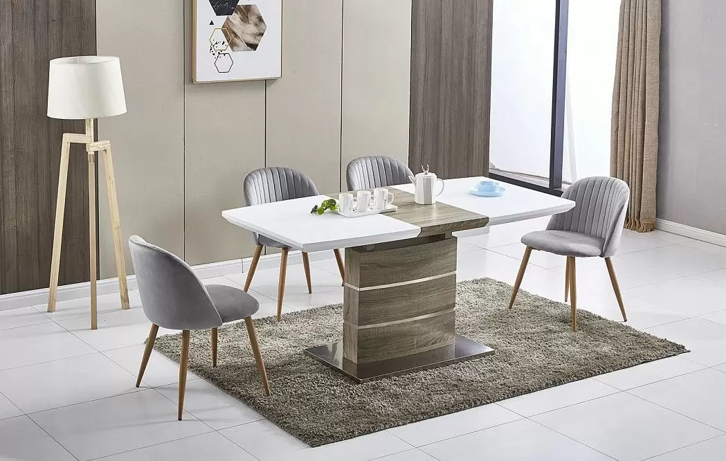 Стол раскладной Arioso Glass (140), белый/дуб - фото 16