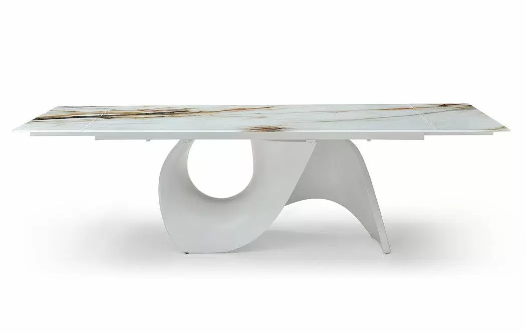 Стол раскладной Julia 180-260, стекло 3D/белый - фото 8