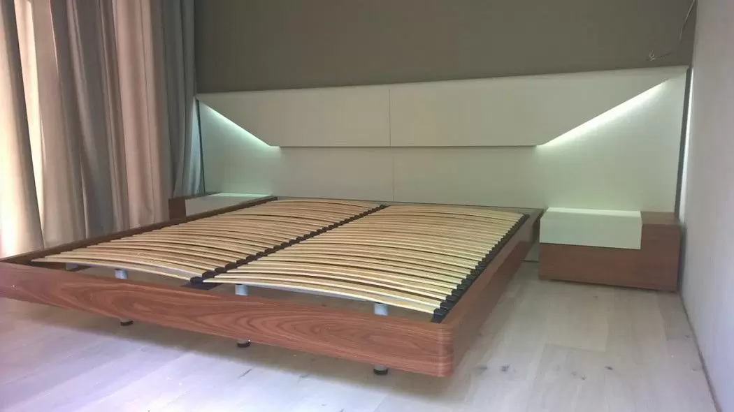 Кровать Almeria 160х200, песочный/орех - фото 10