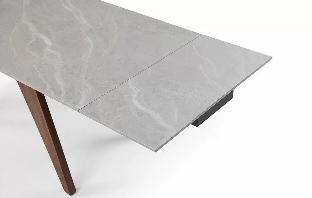 Стол раскладной Valencia 180-260, серая керамика/орех - фото 9