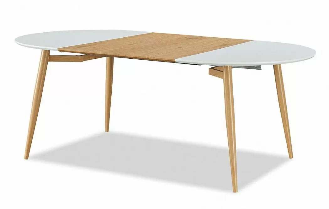 Стол раскладной Suzy 120-200, белый/дуб - фото 6