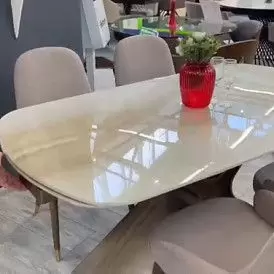 Консоль Charlotta (140), бежевая керамика/бронза