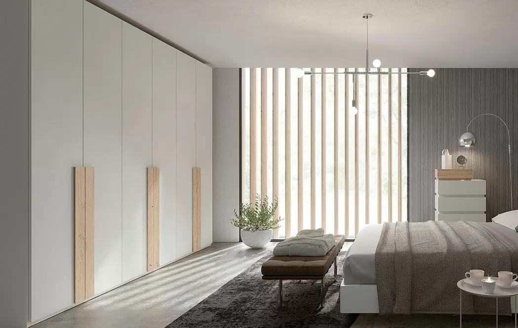 Шкаф DOBLE с 6 распашными дверями 291,5 H240, каменный/дуб (YM507)