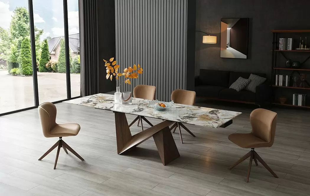 Стол раскладной Portofino 180-260, светлая керамика/орех - фото 2