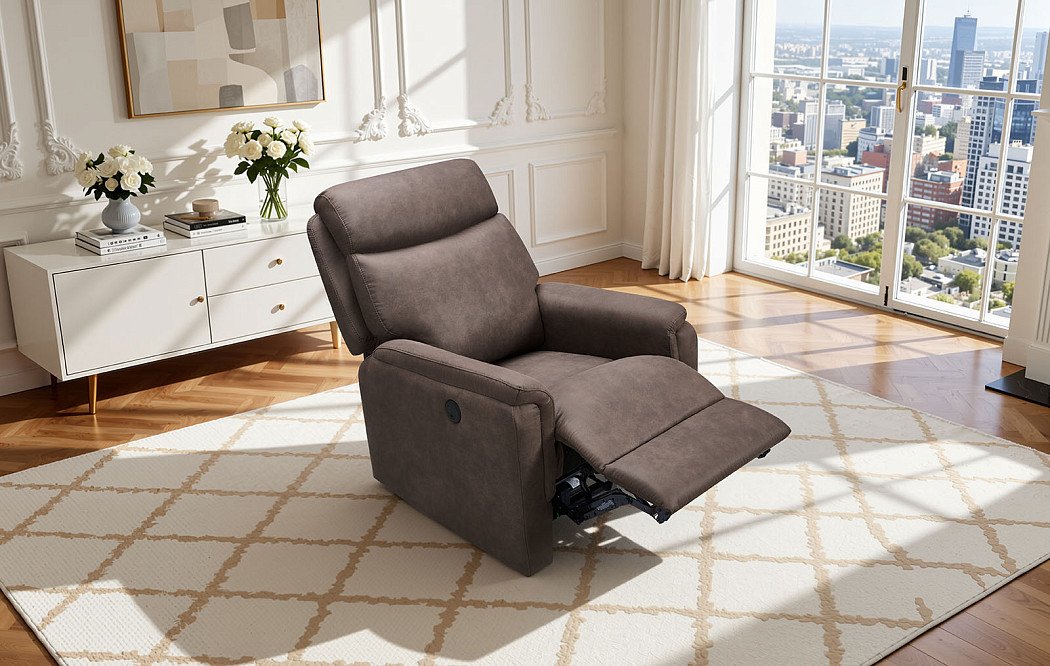 Кресло-реклайнер Stanley, коричневый - фото 16