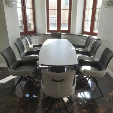 Стол раскладной Palermo 160-240, белая керамика/серый