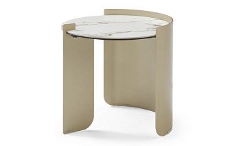 Стол журнальный Diva (53), белая керамика/шампань