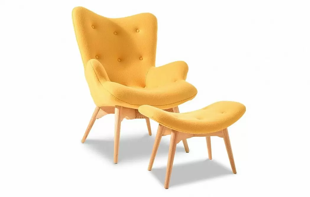 Кресло с оттоманкой Contour, желтый